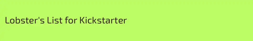 Lobster's List for Kickstarter